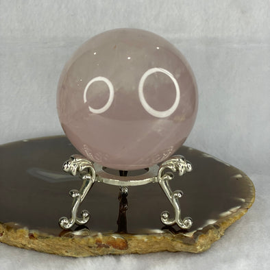 Natural Rose Quartz Sphere Ball with stand 288.2g Dia 57.8mm Height 70.0mm - Huangs Jadeite and Jewelry Pte Ltd