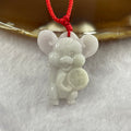 Type A Green and Lavender Jade Jadeite Rat Pendant - 4.85g 28.3 by 23.8 by 5.4mm - Huangs Jadeite and Jewelry Pte Ltd