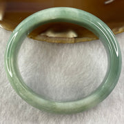 Type A Green Jade Jadeite Oval Bangle 48.81g inner Dia 53.3mm 14.2 by 7.7mm - Huangs Jadeite and Jewelry Pte Ltd