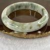 Type A Green with Yellow Patches Jade Jadeite Bangle 65.06g inner Dia 59.5mm 14.7 by 8.1mm (Slight External Rough) - Huangs Jadeite and Jewelry Pte Ltd