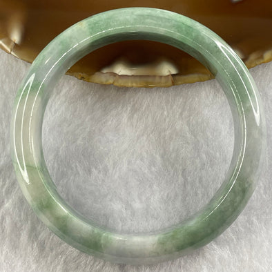Type A Green, Lavender and Brown Jade Jadeite Bangle 53.47g inner Dia 55.2mm 12.7 by 8.1mm (External Rough) - Huangs Jadeite and Jewelry Pte Ltd