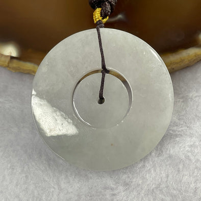 Type A Faint Lavender Jade Jadeite Ping An Kou Pendant - 17.22g 42.0 by 42.0 by 3.6 mm - Huangs Jadeite and Jewelry Pte Ltd
