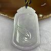 Type A Lavender and Green Jade Jadeite Fairy Pendant - 26.43g 61.6 by 39.5 by 5.3mm - Huangs Jadeite and Jewelry Pte Ltd