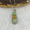 Type A Jadeite in 925 silver Peapod Necklace 3.67g 30.8 by 11.3 by 5.9mm - Huangs Jadeite and Jewelry Pte Ltd