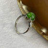 Natural Green Nephrite 925 Silver Ring Size Adjustable - 2.25g 9.8 by 8.0 by 5.7 mm - Huangs Jadeite and Jewelry Pte Ltd