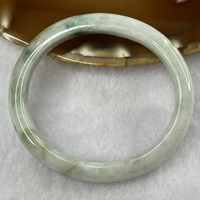 Type A Green Piao hua with Yellow Patches Jade Jadeite Bangle 29.76g inner Dia 53.4mm 9.3 by 7.1mm (Slight Internal Line) - Huangs Jadeite and Jewelry Pte Ltd