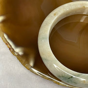 Type A Green Piao Hua and Yellow Patches Jade Jadeite Bangle 59.58g inner Dia 56.1mm 12.4 by 8.6mm (External Rough) - Huangs Jadeite and Jewelry Pte Ltd