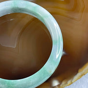 Type A Green, Lavender and Brown Jade Jadeite Bangle 53.47g inner Dia 55.2mm 12.7 by 8.1mm (External Rough) - Huangs Jadeite and Jewelry Pte Ltd