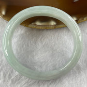 Type A Light Green Jade Jadeite Oval Bangle 50.49g inner Dia 54.6mm 14.0 by 7.5mm - Huangs Jadeite and Jewelry Pte Ltd