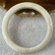 Type A Faint Yellow and Lavender Jade Jadeite Bangle 56.77g inner Dia 58.5mm 12.5 by 8.2mm (Internal Lines) - Huangs Jadeite and Jewelry Pte Ltd