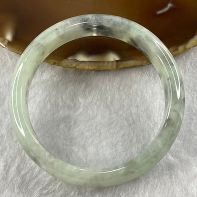 Type A Semi Icy Jelly Green Wuji Jade Jadeite Bangle 49.82g inner Dia 56.9mm 13.7 by 6.7mm (External Lines) - Huangs Jadeite and Jewelry Pte Ltd