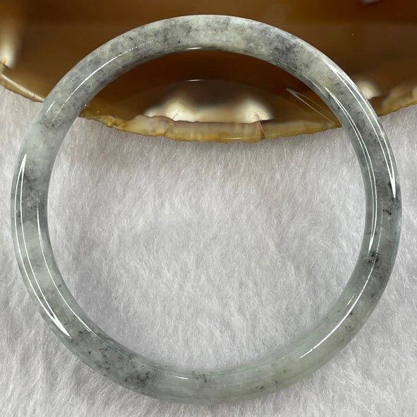 Type A Grey Wuji Jade Jadeite Round Bangle 22.03g inner Dia 55.4mm 7.2 by 5.8mm (Internal Lines) - Huangs Jadeite and Jewelry Pte Ltd