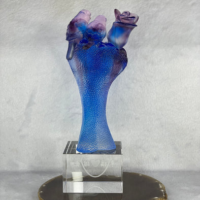 Liuli Crystal Love Birds Pair for Marital Bliss 1,164.4g 73.3 by 62.6 by 210.0mm - Huangs Jadeite and Jewelry Pte Ltd