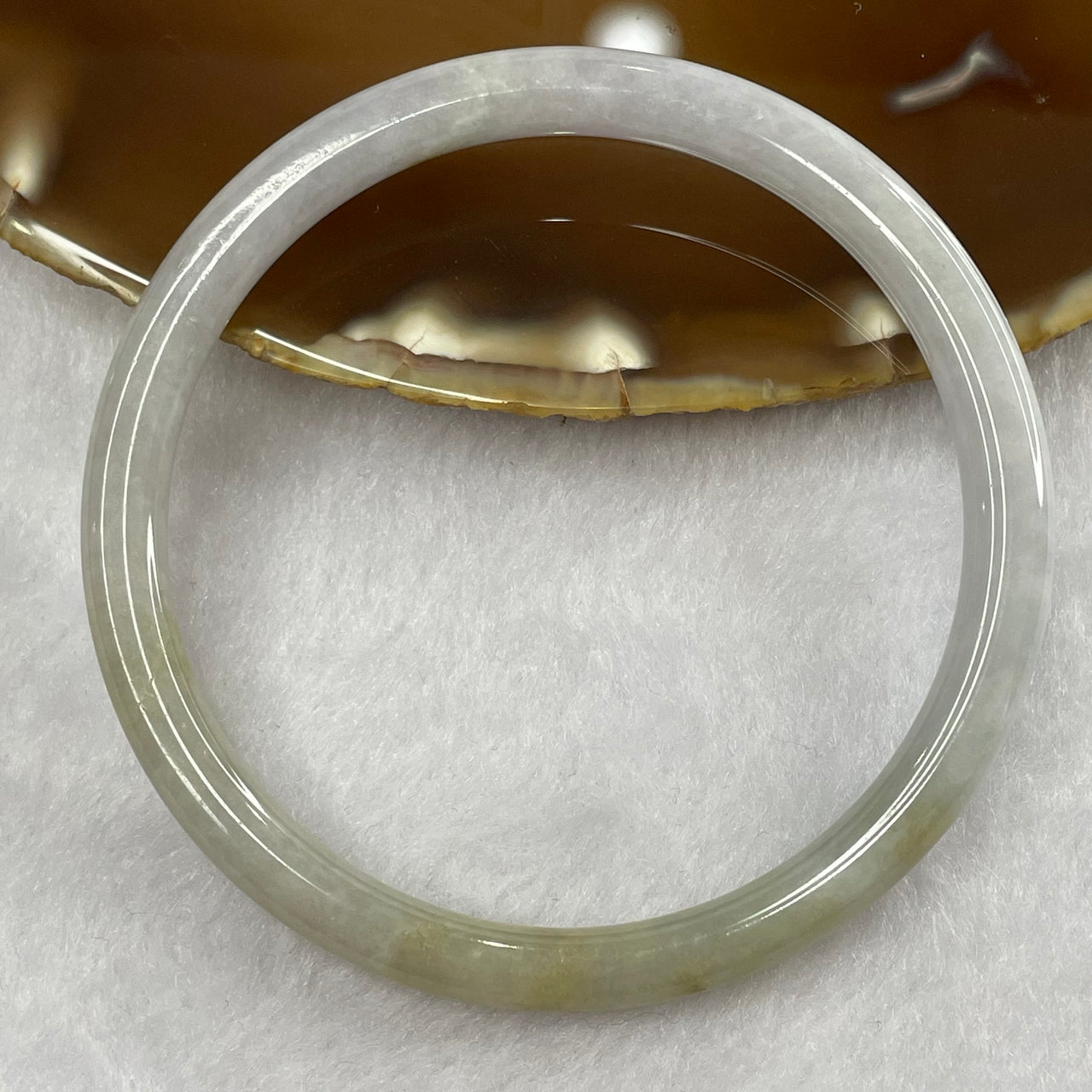 Type A Green, Lavender and Yellow Bangle 19.96g inner Dia 57.4mm 6.1 by 6.4mm (External Rough) - Huangs Jadeite and Jewelry Pte Ltd