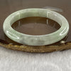 Type A Semi Icy Green and Grey Jade Jadeite Bangle 42.65g inner Dia 55.6mm 9.5 by 8.2mm (Slight External Rough) - Huangs Jadeite and Jewelry Pte Ltd