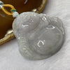 Type A Lavender, Green and Yellow Jade Jadeite Milo Buddha Pendant - 48.04g 48.8 by 48.2 by 11.9 mm - Huangs Jadeite and Jewelry Pte Ltd