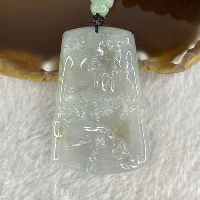 Type A Lavender Green Yellow Jadeite Shan Shui 22.23g 49.3 by 34.4 by 5.6mm - Huangs Jadeite and Jewelry Pte Ltd