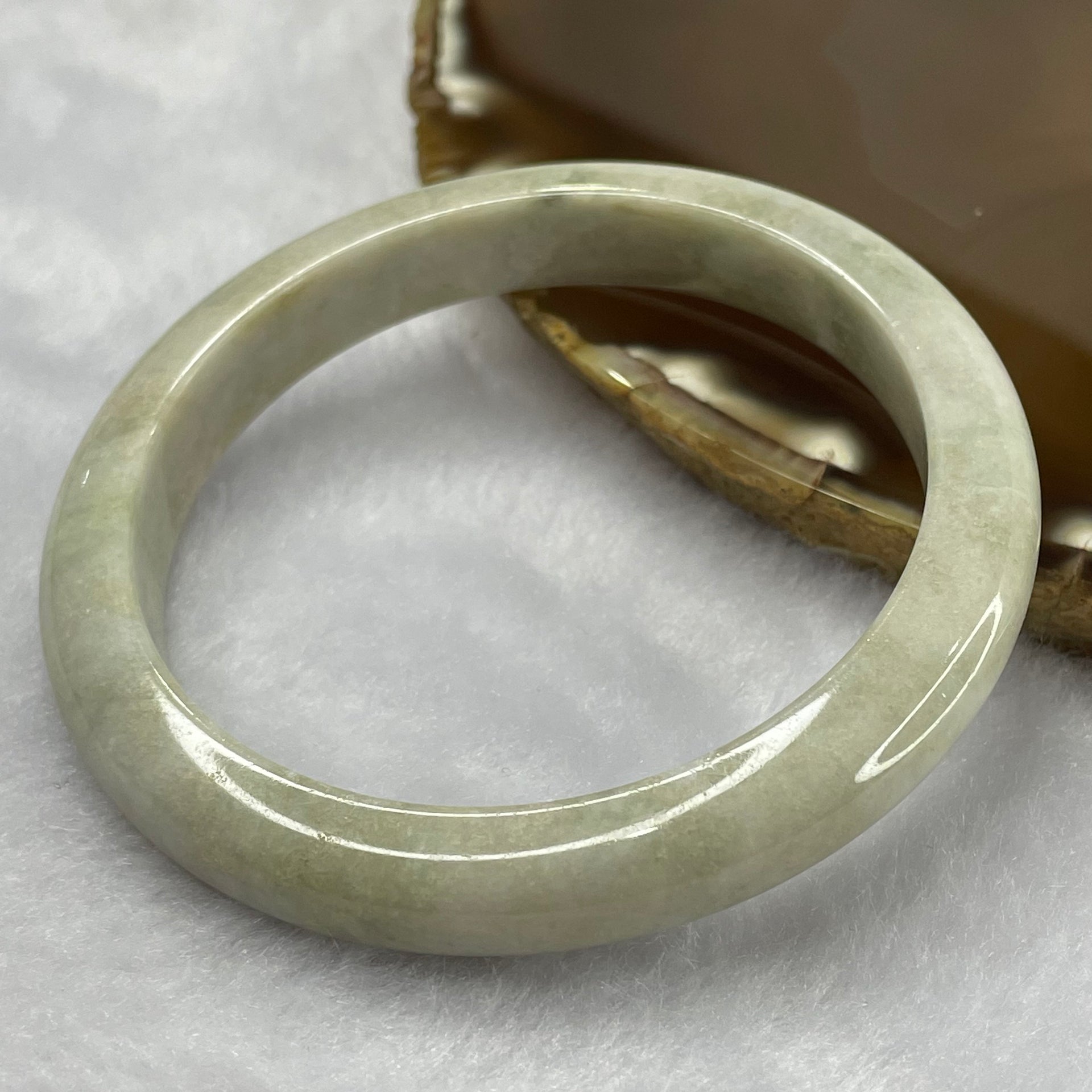 Type A Green and Lavender Jade Jadeite Bangle 40.13g inner Dia 56.6mm 9.7 by 7.8mm (Slight External Rough) - Huangs Jadeite and Jewelry Pte Ltd