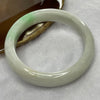 Type A Light Green with Spicy Green Patches Jade Jadeite Bangle 52.23g inner Dia 55.7mm 12.3 by 8.5mm (External Line) - Huangs Jadeite and Jewelry Pte Ltd