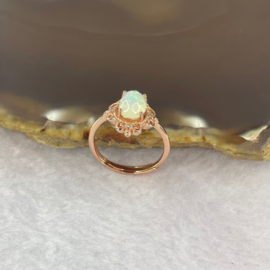 Opal 7.8 by 5.8 by 3.5 mm (estimated) in 925 Rose Gold Silver Ring 1.95g - Huangs Jadeite and Jewelry Pte Ltd