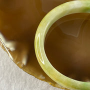 Type A Green, Yellow, Lavender and Brown Jade Jadeite Oval Bangle 38.30g inner Dia 55.1mm 12.3 by 6.4mm (Slight External Rough) - Huangs Jadeite and Jewelry Pte Ltd