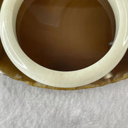 Type A Faint Yellow and Lavender Jade Jadeite Bangle 56.77g inner Dia 58.5mm 12.5 by 8.2mm (Internal Lines) - Huangs Jadeite and Jewelry Pte Ltd