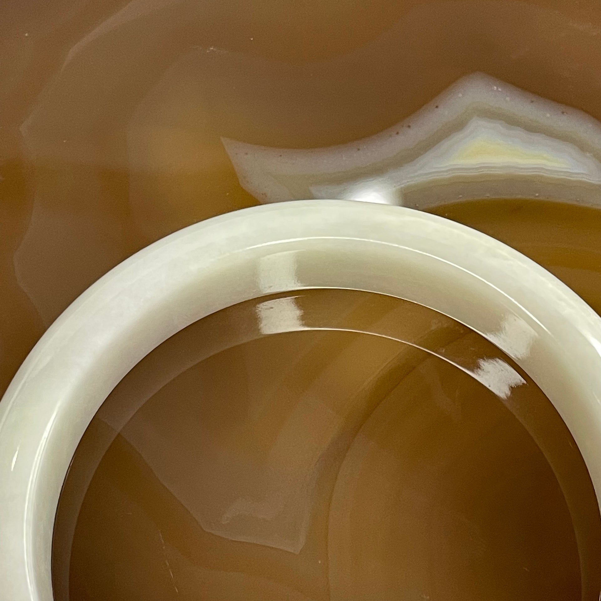 Type A Light Green Jade Jadeite Bangle 57.19g inner Dia 58.1mm 13.3 by 7.7mm (Slight External Line) - Huangs Jadeite and Jewelry Pte Ltd