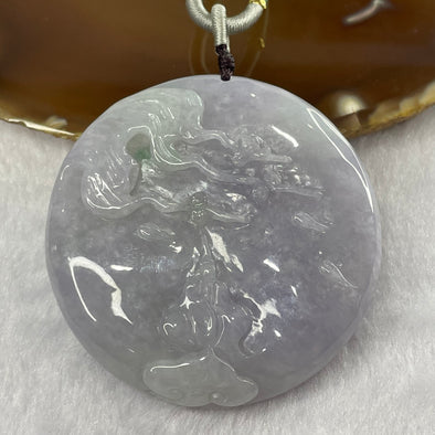 Type A Lavender and Green Jade Jadeite Buddha Pendant - 77.83g 54.2 by 54.2 by 11.9 mm - Huangs Jadeite and Jewelry Pte Ltd