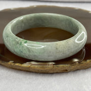 Type A Green with Spicy Green Patches Jade Jadeite Bangle 71.69g inner Dia 59.5mm 16.1 by 8.5mm - Huangs Jadeite and Jewelry Pte Ltd