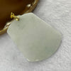 Type A Green Jade Jadeite Wu Shi Pai Pendant with 925 Silver Clasp - 16.60g 56.6 by 42.7 by 2.4 mm - Huangs Jadeite and Jewelry Pte Ltd