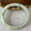 Type A Green with Grey and Yellow Patches Jade Jadeite Oval Bangle 47.60g inner Dia 53.3mm 14.0 by 7.1mm (Internal Lines) - Huangs Jadeite and Jewelry Pte Ltd