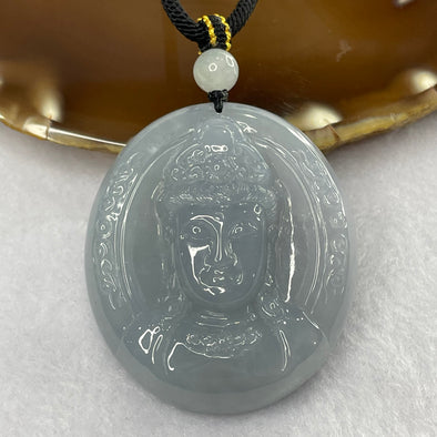 Great Grand Master Natural Lavender Jade Jadeite Guan Yin Pendant - 54.86g 50.5 by 44.0 by 12.8 m - Huangs Jadeite and Jewelry Pte Ltd