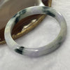 Type A Lavender and Green with Moss Green Piao Hua Jade Jadeite Oval Bangle 36.82g inner Dia 56.5mm 10.4 by 7.1mm (Slight External Rough) - Huangs Jadeite and Jewelry Pte Ltd