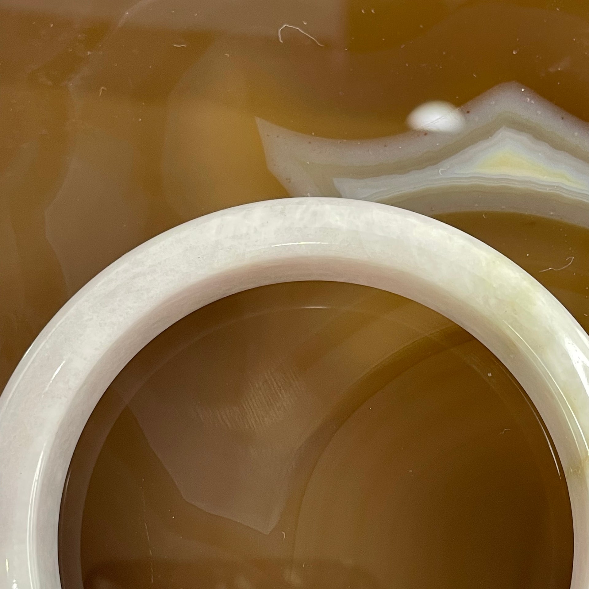 Type A Lavender and Green Piao Hua with Yellow Patches Jade Jadeite Bangle 57.32g inner Dia 57.3mm 12.9 by 8.6mm (External Rough) - Huangs Jadeite and Jewelry Pte Ltd