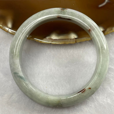 Type A Green, Lavender and Brown Jade Jadeite Bangle 47.09g inner Dia 52.5mm 12.3 by 7.8mm (External Rough) - Huangs Jadeite and Jewelry Pte Ltd