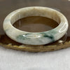 Type A Green Piao Hua and Yellow Patches Jade Jadeite Bangle 59.58g inner Dia 56.1mm 12.4 by 8.6mm (External Rough) - Huangs Jadeite and Jewelry Pte Ltd