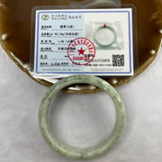 Type A Green with Spicy Green Patches Jade Jadeite Bangle 42.59g inner Dia 59.0mm 11.3 by 7.5mm (External Rough) - Huangs Jadeite and Jewelry Pte Ltd