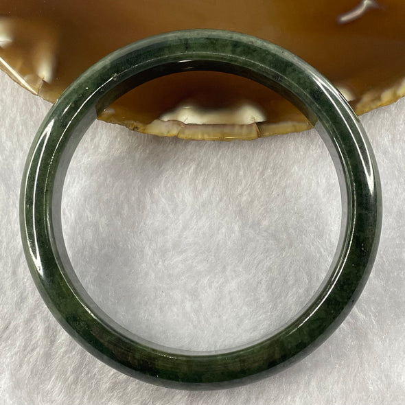 Type A Old Mine Green Jade Jadeite Bangle 43.52g inner Dia 59.8mm 12.0 by 7.7mm (Slight External Rough) - Huangs Jadeite and Jewelry Pte Ltd