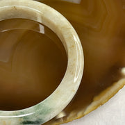 Type A Green Piao Hua and Yellow Patches Jade Jadeite Bangle 59.58g inner Dia 56.1mm 12.4 by 8.6mm (External Rough) - Huangs Jadeite and Jewelry Pte Ltd