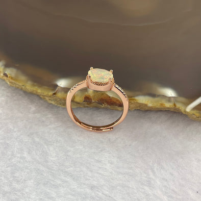 Opal 5.0 by 7.0 by 2.2mm (estimated) in 925 Silver Ring 1.53g - Huangs Jadeite and Jewelry Pte Ltd