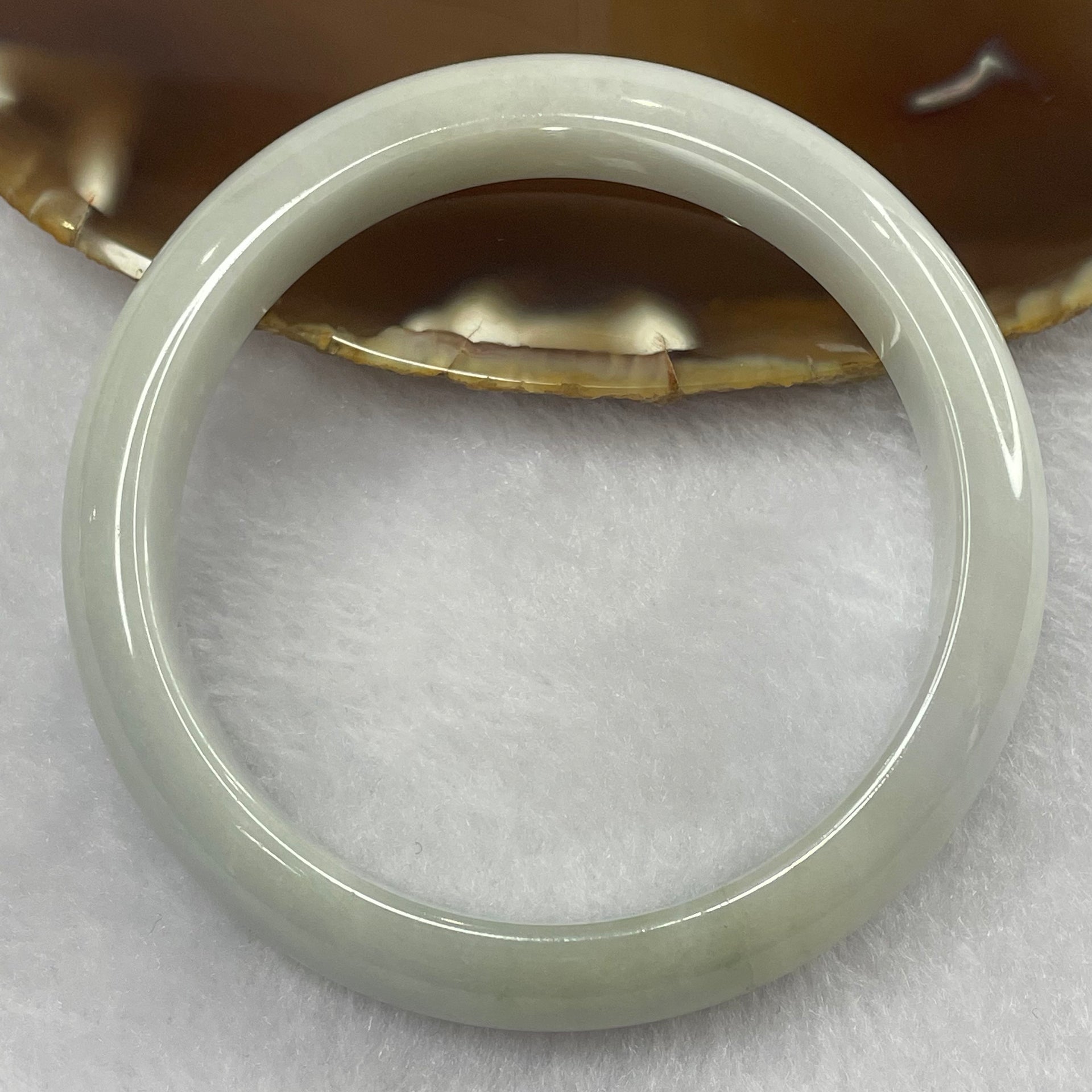 Type A Lavender Jade Jadeite Bangle 52.98g inner Dia 57.6mm 13.0 by 7.6mm (External Line) - Huangs Jadeite and Jewelry Pte Ltd