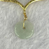 14KGF Necklace with Type A Semi Icy Faint Green Ping An Kou 12.6 by 3.1mm 4.69g - Huangs Jadeite and Jewelry Pte Ltd