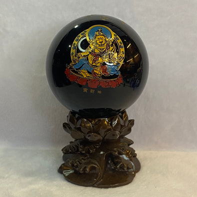 Onyx Ball with Huang Cai Shen 黄财神 Carving 1,499g Diameter 98.0mm Height 155.0mm - Huangs Jadeite and Jewelry Pte Ltd