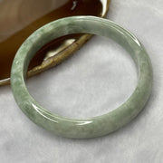 Type A Green with Spicy Green Patches Jade Jadeite Bangle 42.59g inner Dia 59.0mm 11.3 by 7.5mm (External Rough) - Huangs Jadeite and Jewelry Pte Ltd