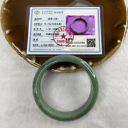 Type A Full Intense Green Jade Jadeite Bangle 54.24g inner Dia 56.8mm 13.7 by 7.8mm (Slight Internal Line) - Huangs Jadeite and Jewelry Pte Ltd