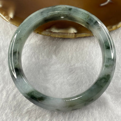 Type A Jelly Green Piao Hua Jade Jadeite Bangle 68.67g inner Dia 54.9mm 15.2 by 9.0mm (External Lines) - Huangs Jadeite and Jewelry Pte Ltd