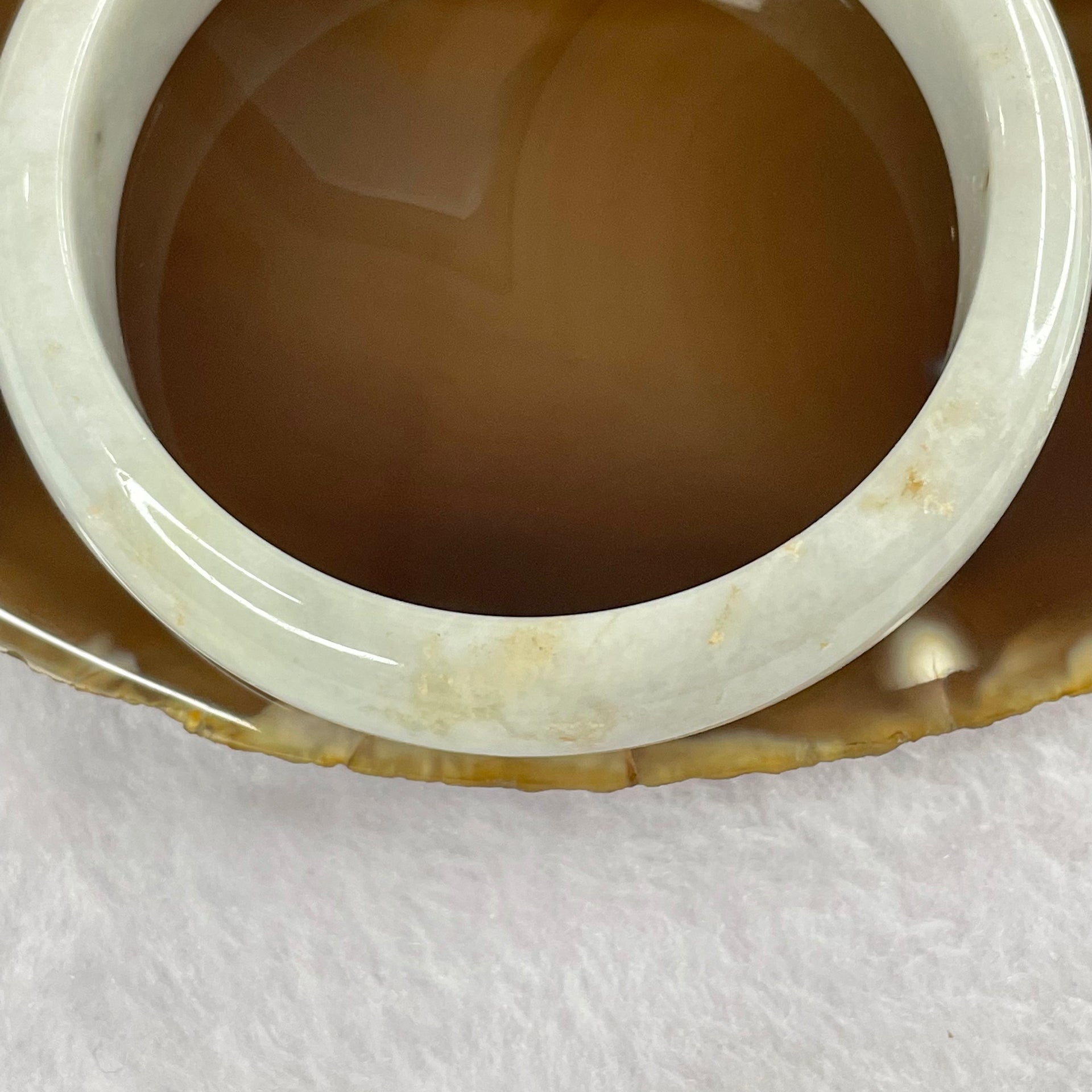 Type A Faint Lavender Jade Jadeite Bangle 55.81g inner Dia 54.7mm 14.8 by 7.3mm (Slight External Rough) - Huangs Jadeite and Jewelry Pte Ltd