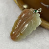 Type A Red and Green Jade Jadeite Leaf Pendant - 8.85g 35.5 by 22.3 by 5.4 mm - Huangs Jadeite and Jewelry Pte Ltd