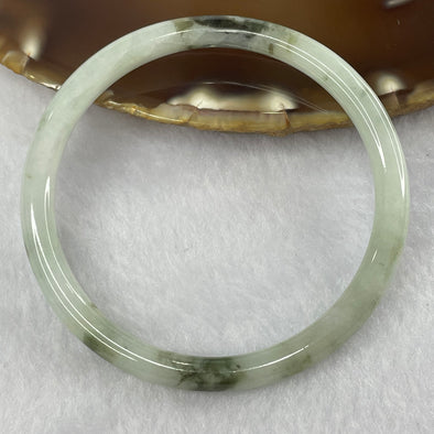Type A Green Piao Hua Jade Jadeite Bangle 15.41g inner Dia 54.6mm 5.8 by 6.0mm (Internal Lines) - Huangs Jadeite and Jewelry Pte Ltd