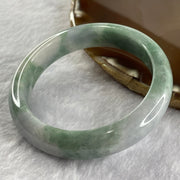 Type A Green, Lavender and Brown Jade Jadeite Bangle 53.47g inner Dia 55.2mm 12.7 by 8.1mm (External Rough) - Huangs Jadeite and Jewelry Pte Ltd